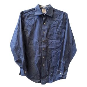 Brooks Brothers Slim Fit Dress Shirt - 15 1/2 34 Blue w/white Check